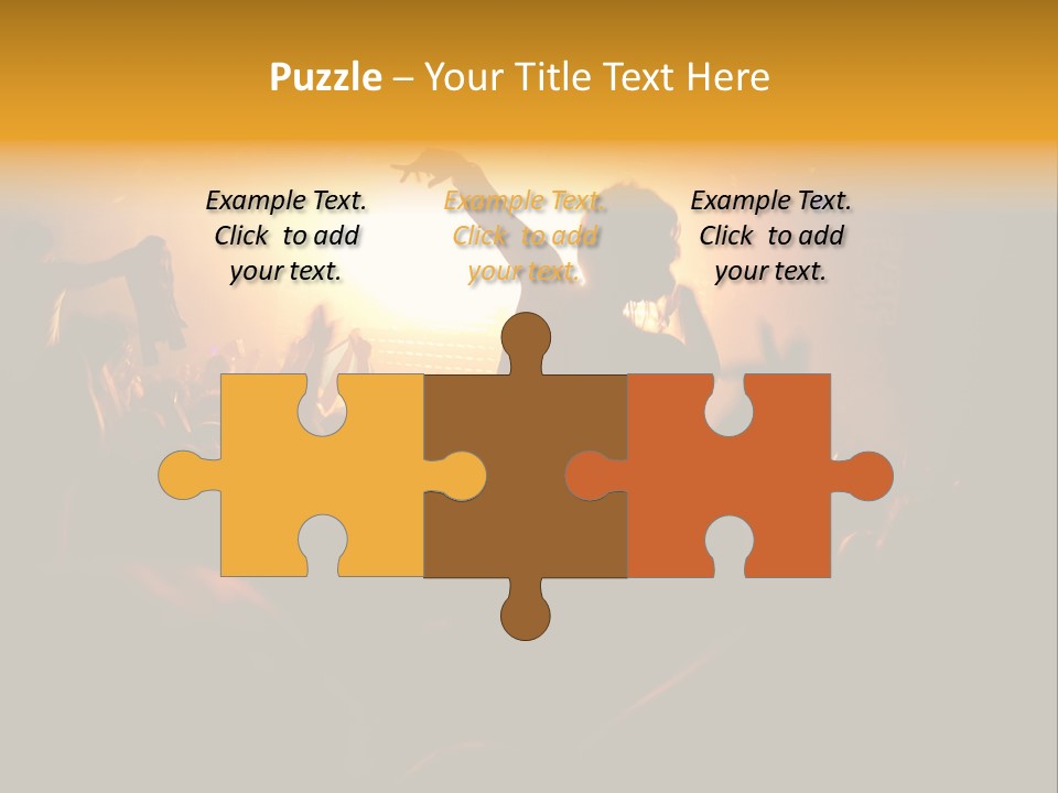 A Crowd Of People At A Concert With Their Arms In The Air PowerPoint Template