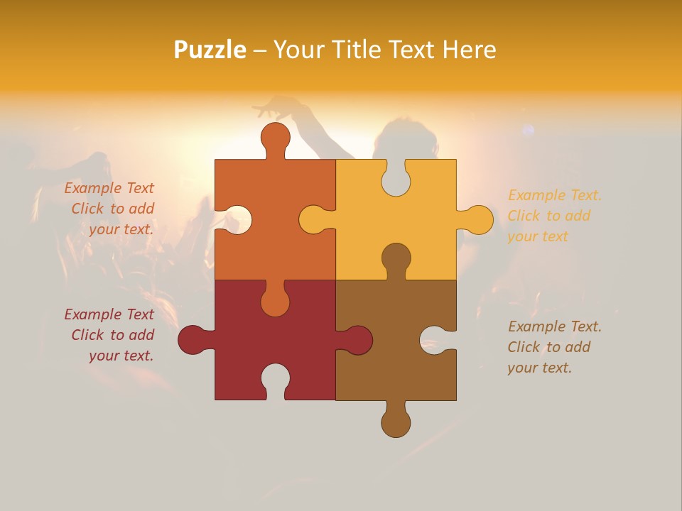 A Crowd Of People At A Concert With Their Arms In The Air PowerPoint Template