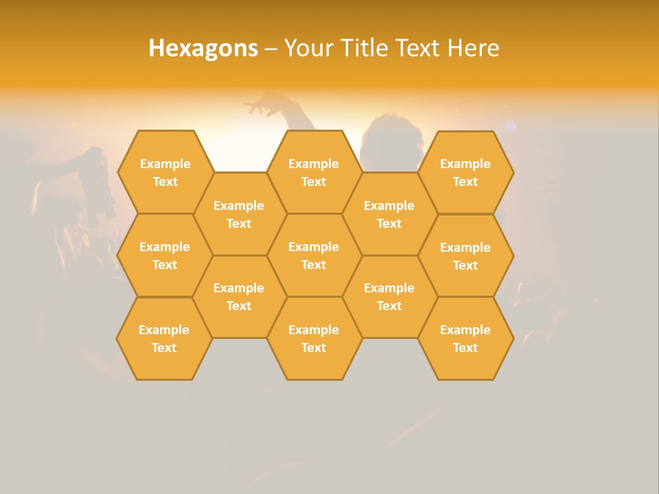 A Crowd Of People At A Concert With Their Arms In The Air PowerPoint Template