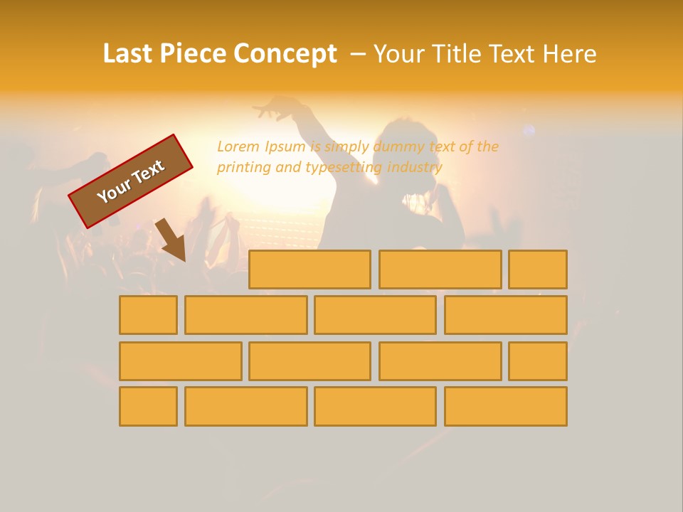 A Crowd Of People At A Concert With Their Arms In The Air PowerPoint Template