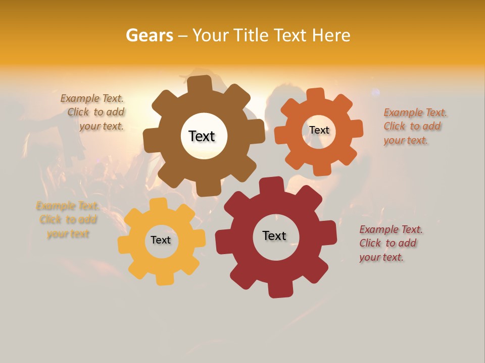 A Crowd Of People At A Concert With Their Arms In The Air PowerPoint Template