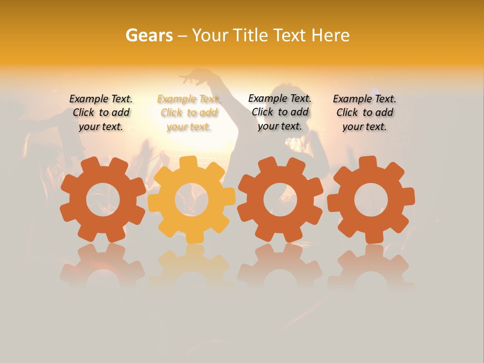 A Crowd Of People At A Concert With Their Arms In The Air PowerPoint Template