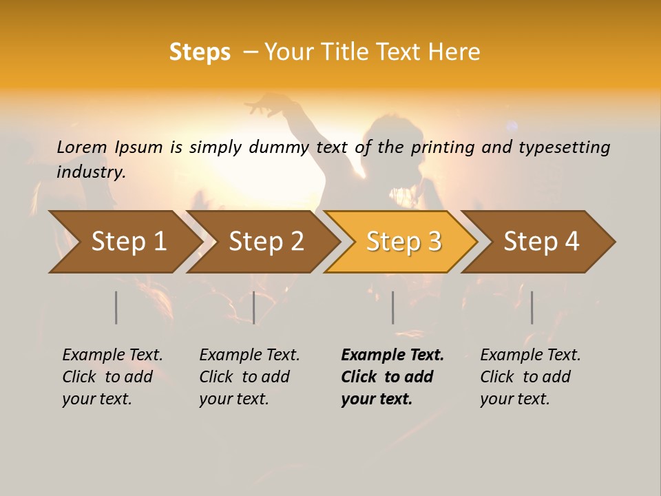 A Crowd Of People At A Concert With Their Arms In The Air PowerPoint Template