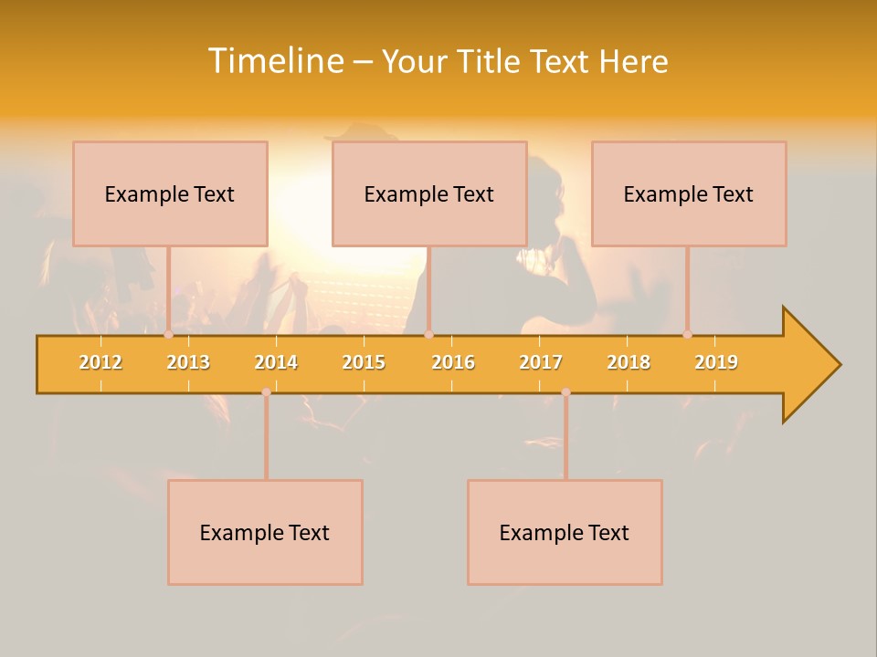 A Crowd Of People At A Concert With Their Arms In The Air PowerPoint Template