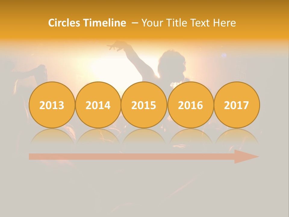 A Crowd Of People At A Concert With Their Arms In The Air PowerPoint Template