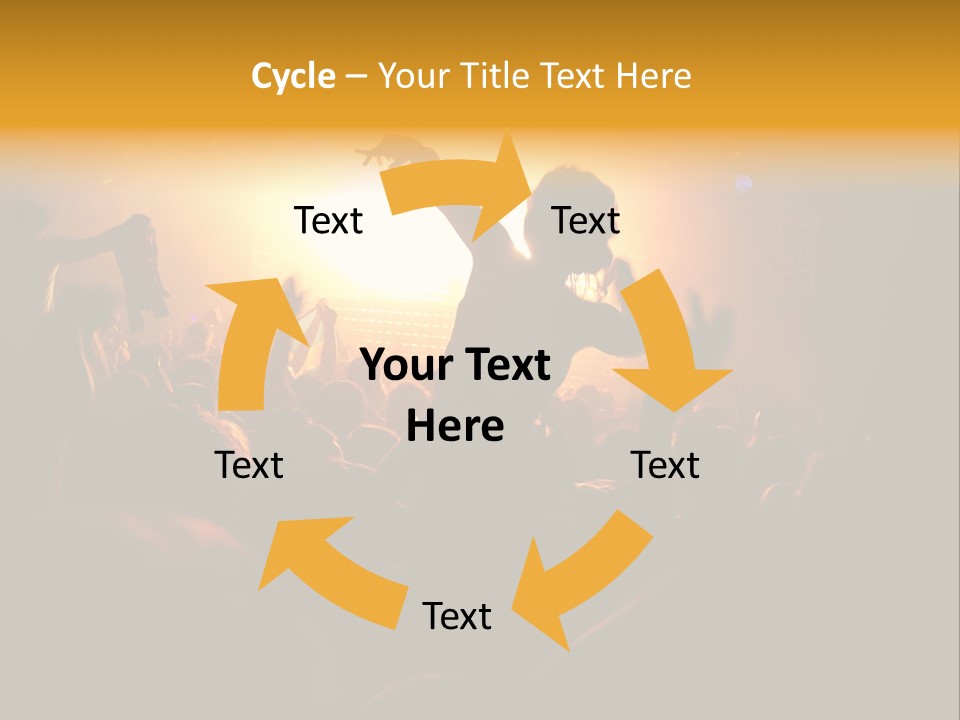A Crowd Of People At A Concert With Their Arms In The Air PowerPoint Template
