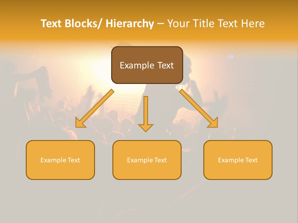 A Crowd Of People At A Concert With Their Arms In The Air PowerPoint Template