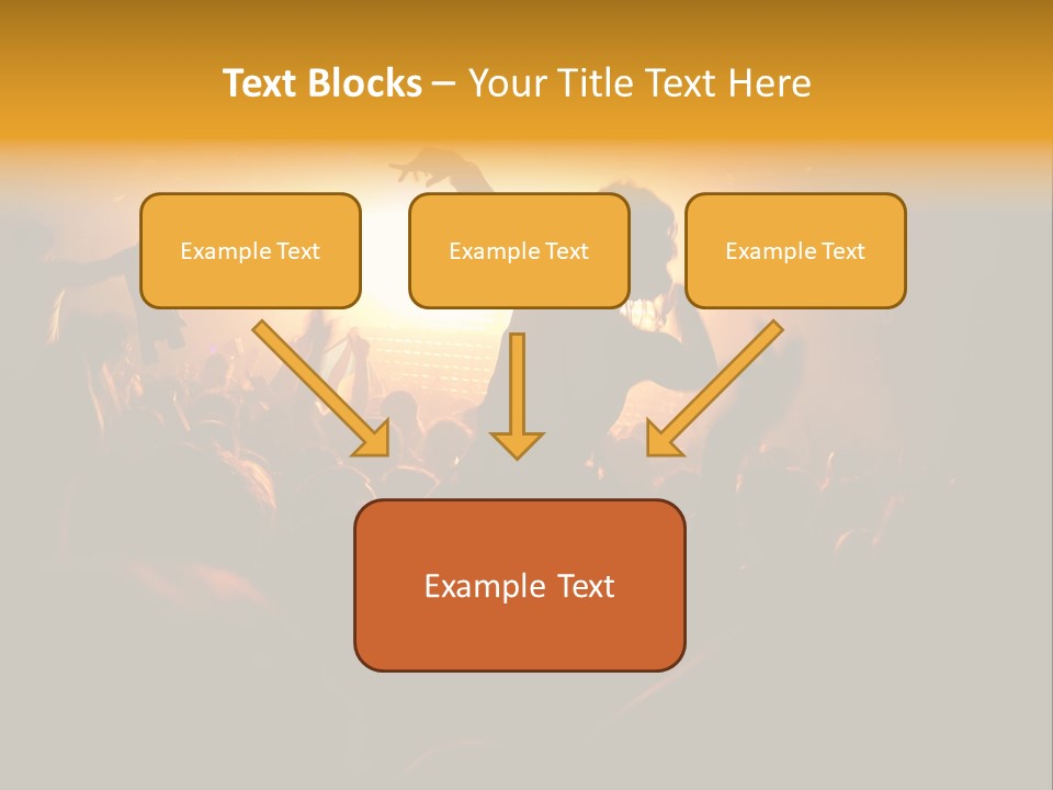 A Crowd Of People At A Concert With Their Arms In The Air PowerPoint Template