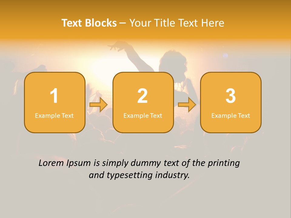 A Crowd Of People At A Concert With Their Arms In The Air PowerPoint Template