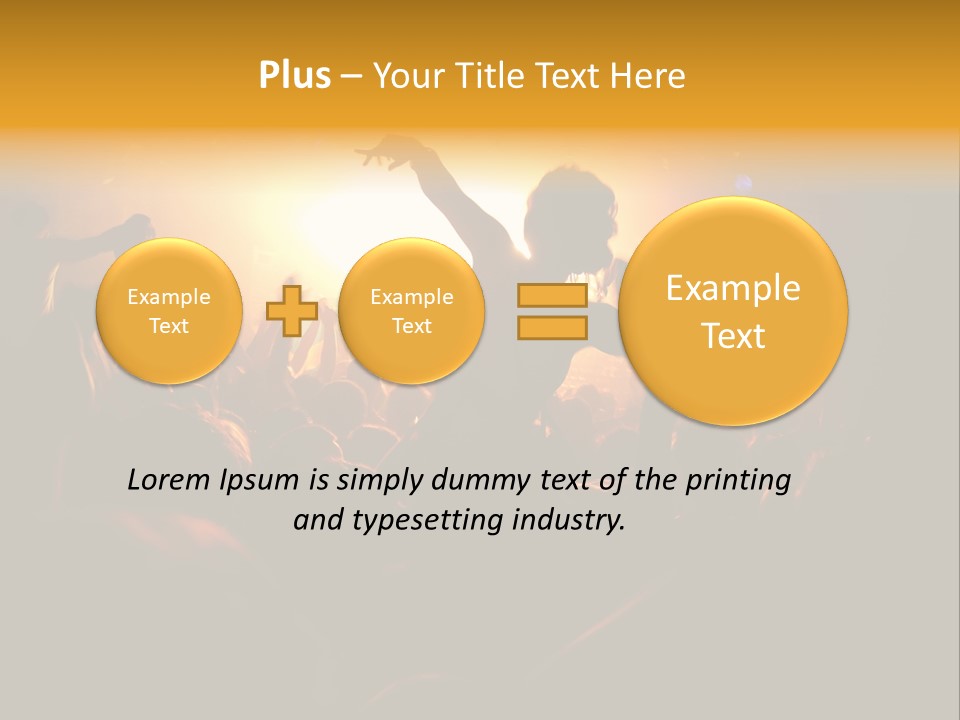 A Crowd Of People At A Concert With Their Arms In The Air PowerPoint Template