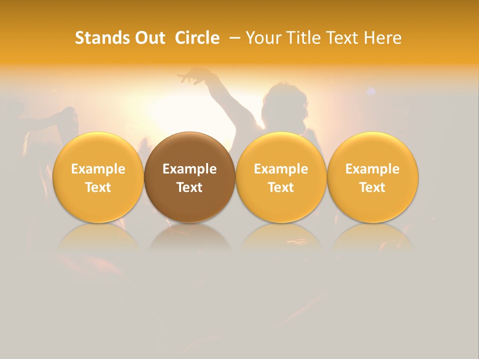 A Crowd Of People At A Concert With Their Arms In The Air PowerPoint Template