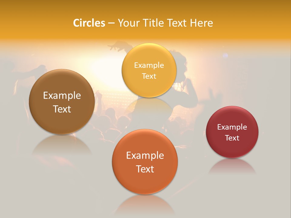 A Crowd Of People At A Concert With Their Arms In The Air PowerPoint Template