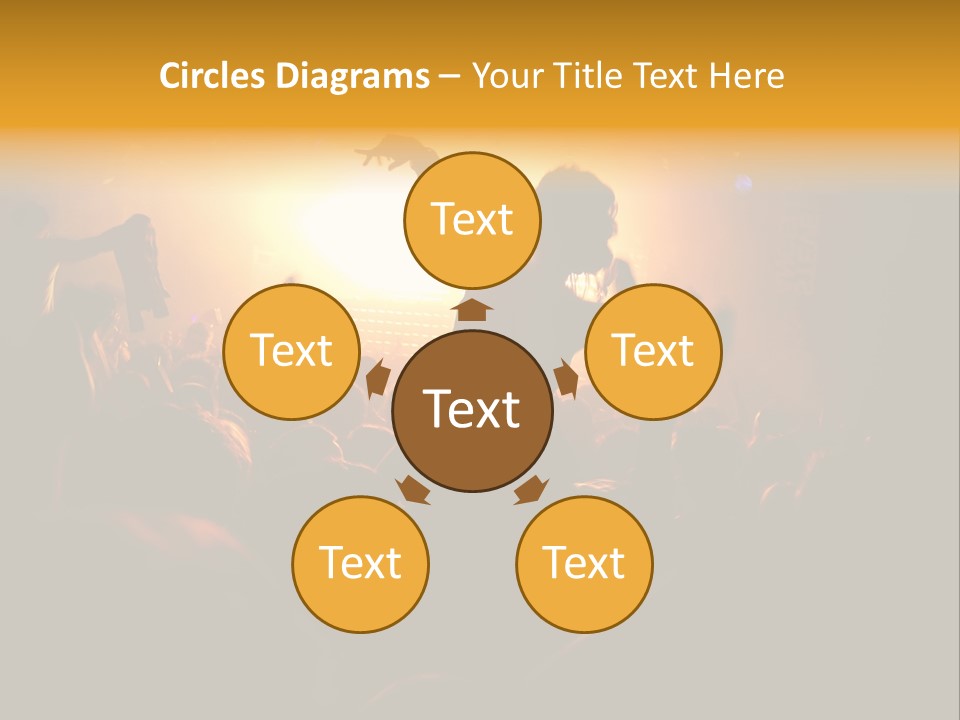 A Crowd Of People At A Concert With Their Arms In The Air PowerPoint Template