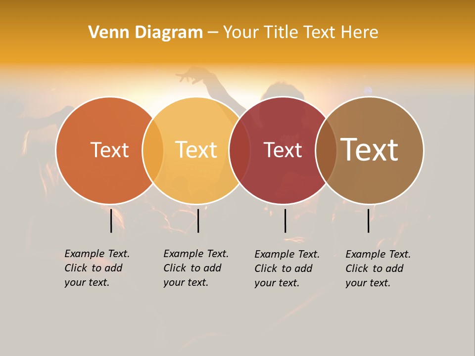 A Crowd Of People At A Concert With Their Arms In The Air PowerPoint Template