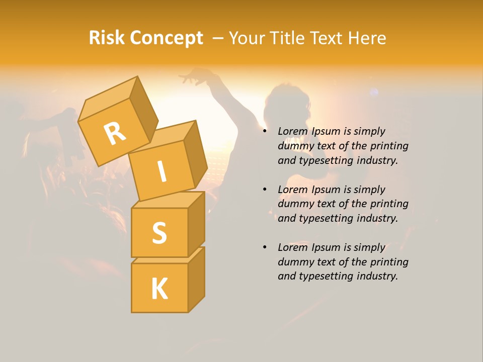 A Crowd Of People At A Concert With Their Arms In The Air PowerPoint Template