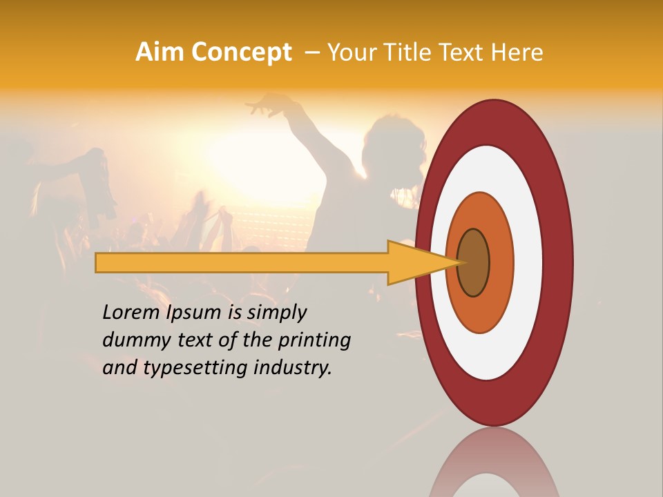 A Crowd Of People At A Concert With Their Arms In The Air PowerPoint Template