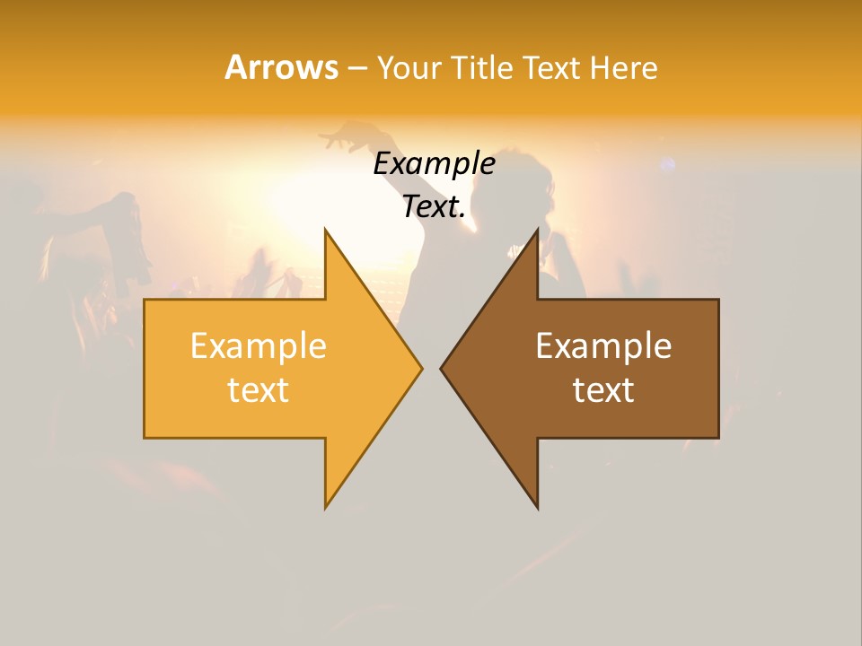A Crowd Of People At A Concert With Their Arms In The Air PowerPoint Template