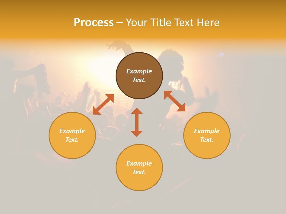 A Crowd Of People At A Concert With Their Arms In The Air PowerPoint Template