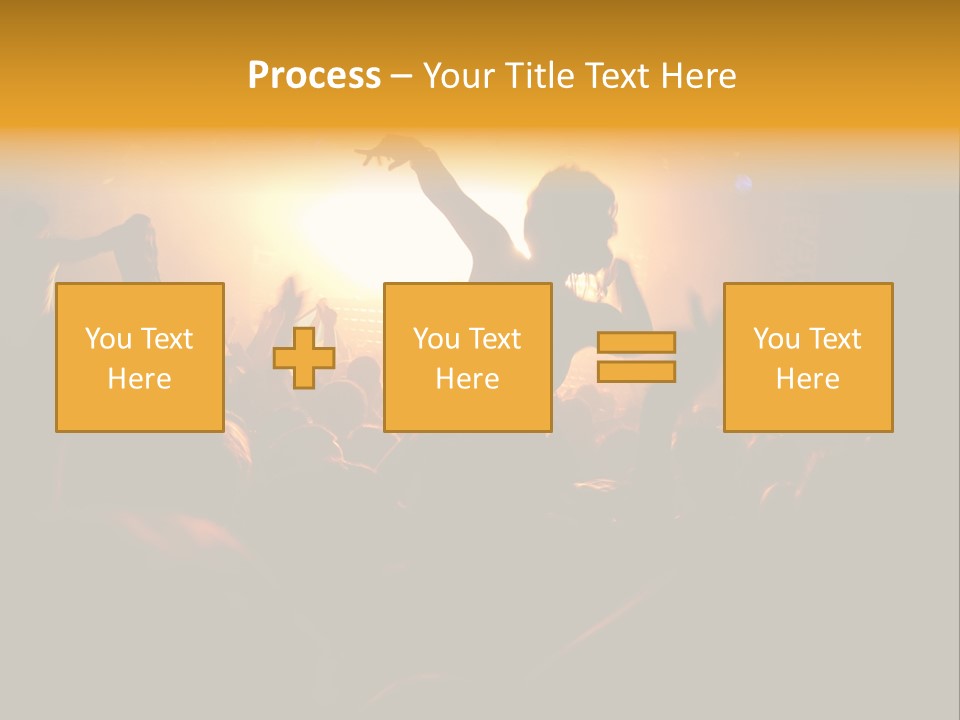 A Crowd Of People At A Concert With Their Arms In The Air PowerPoint Template