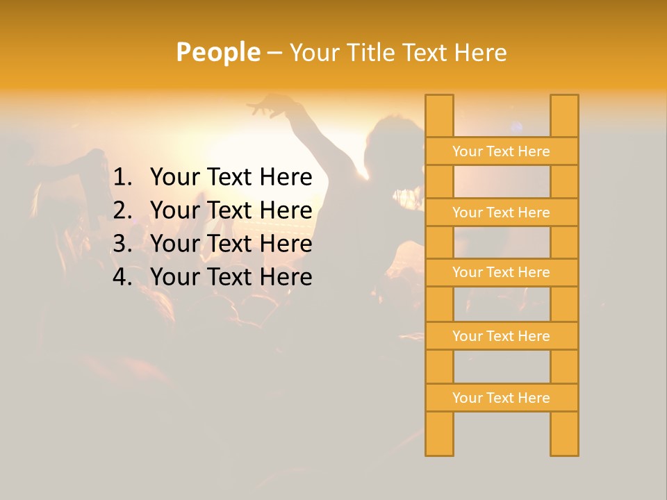 A Crowd Of People At A Concert With Their Arms In The Air PowerPoint Template