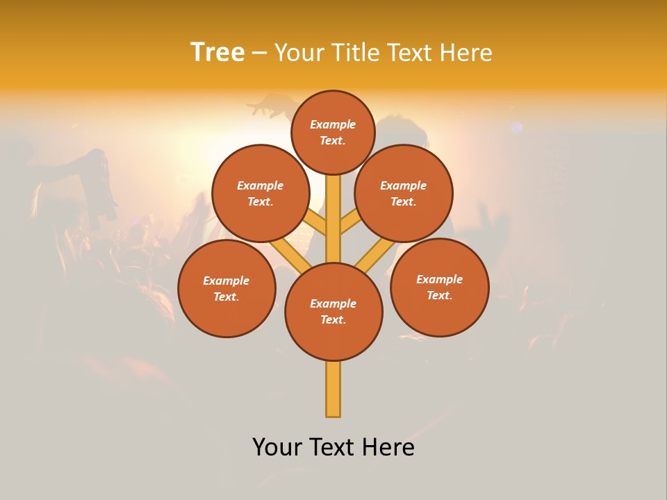 A Crowd Of People At A Concert With Their Arms In The Air PowerPoint Template