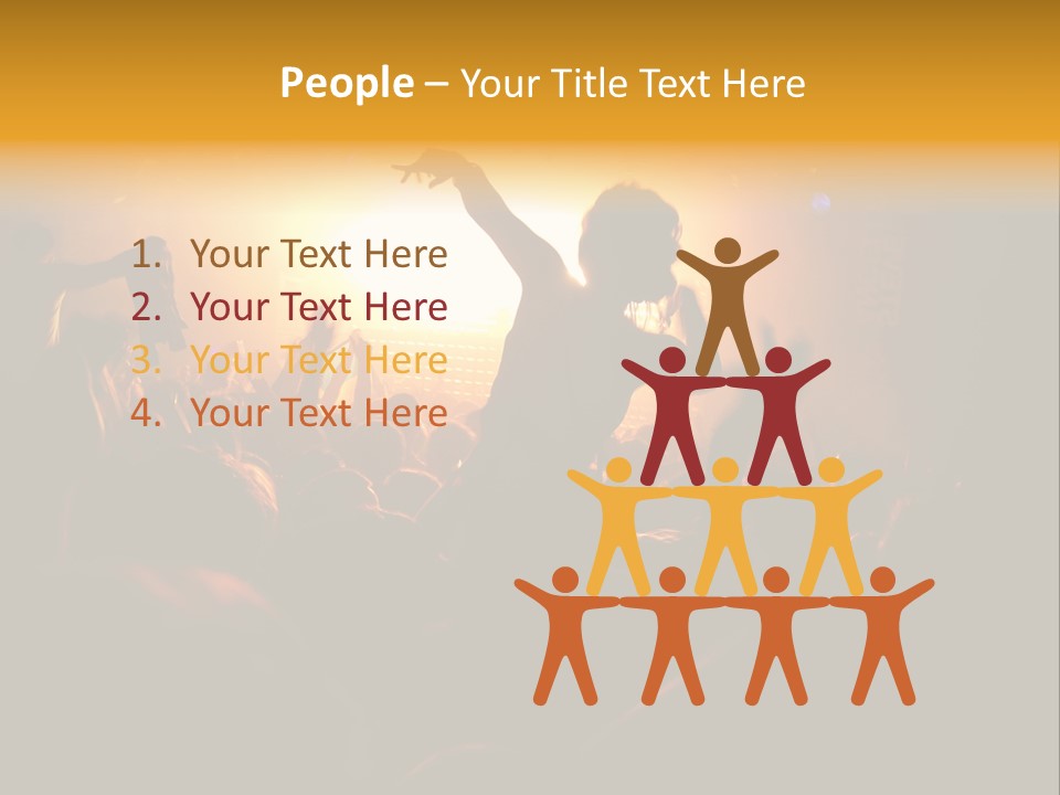 A Crowd Of People At A Concert With Their Arms In The Air PowerPoint Template
