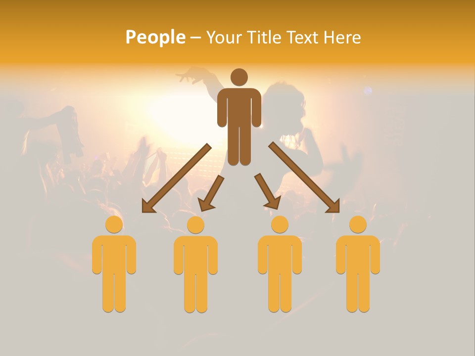 A Crowd Of People At A Concert With Their Arms In The Air PowerPoint Template