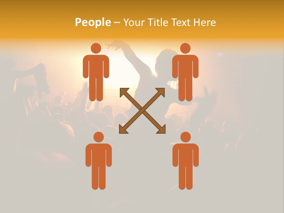 A Crowd Of People At A Concert With Their Arms In The Air PowerPoint Template