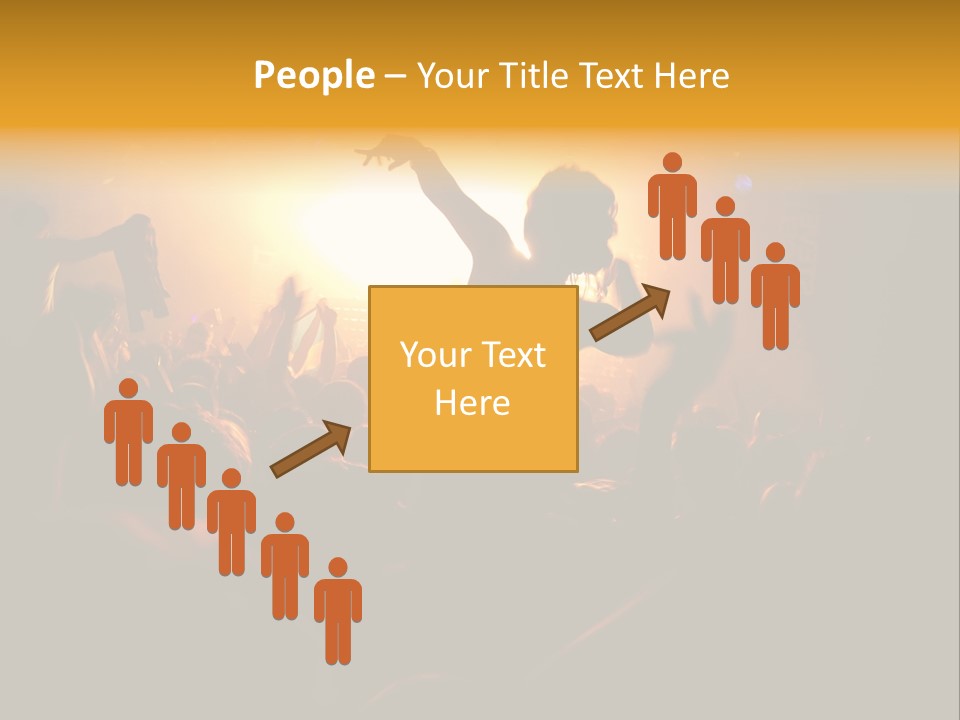 A Crowd Of People At A Concert With Their Arms In The Air PowerPoint Template