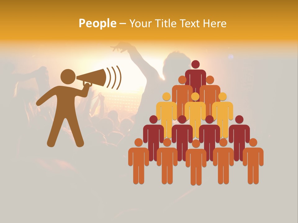 A Crowd Of People At A Concert With Their Arms In The Air PowerPoint Template