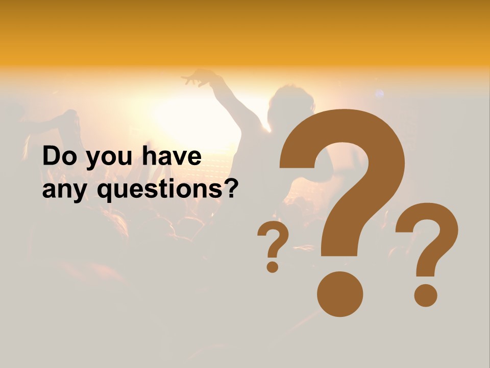 A Crowd Of People At A Concert With Their Arms In The Air PowerPoint Template