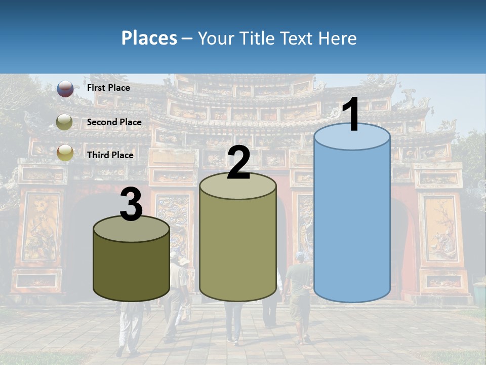 A Group Of People Walking In Front Of A Gate PowerPoint Template