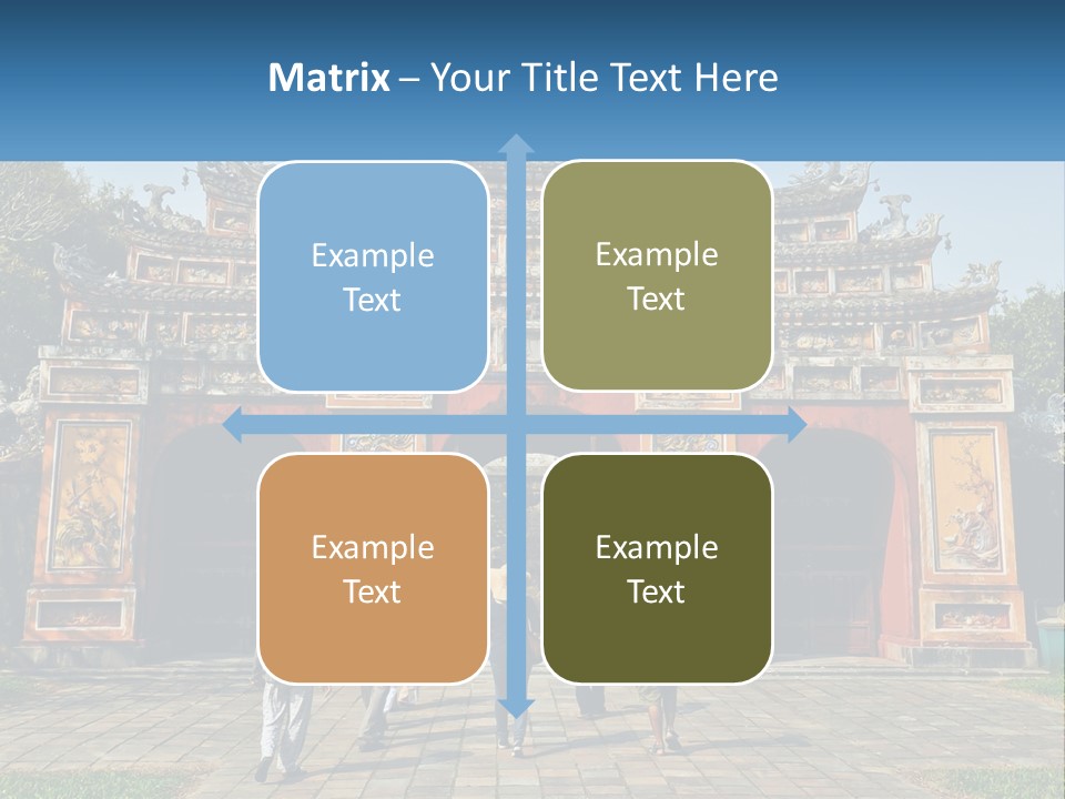 A Group Of People Walking In Front Of A Gate PowerPoint Template