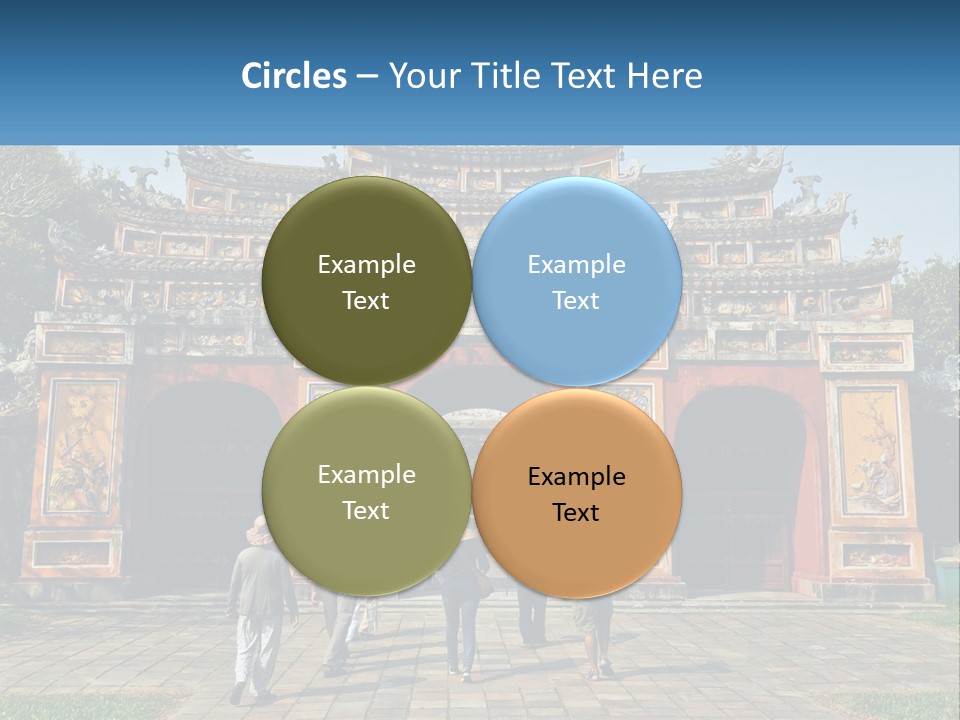 A Group Of People Walking In Front Of A Gate PowerPoint Template