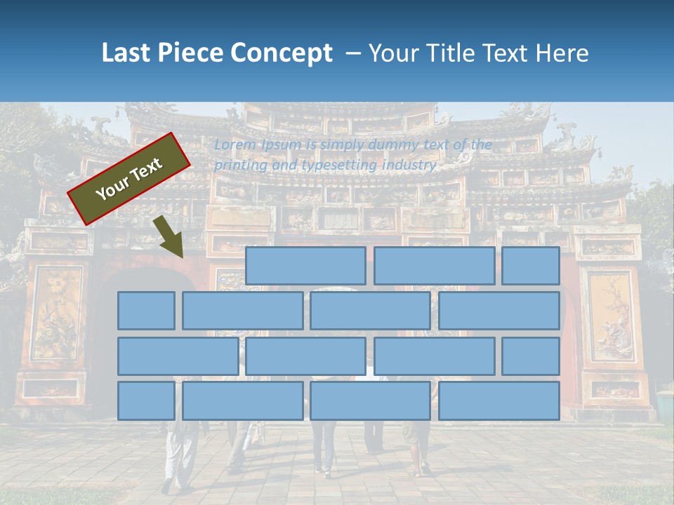 A Group Of People Walking In Front Of A Gate PowerPoint Template