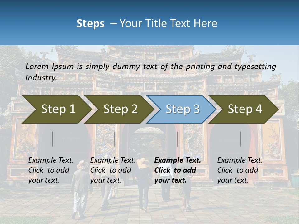 A Group Of People Walking In Front Of A Gate PowerPoint Template
