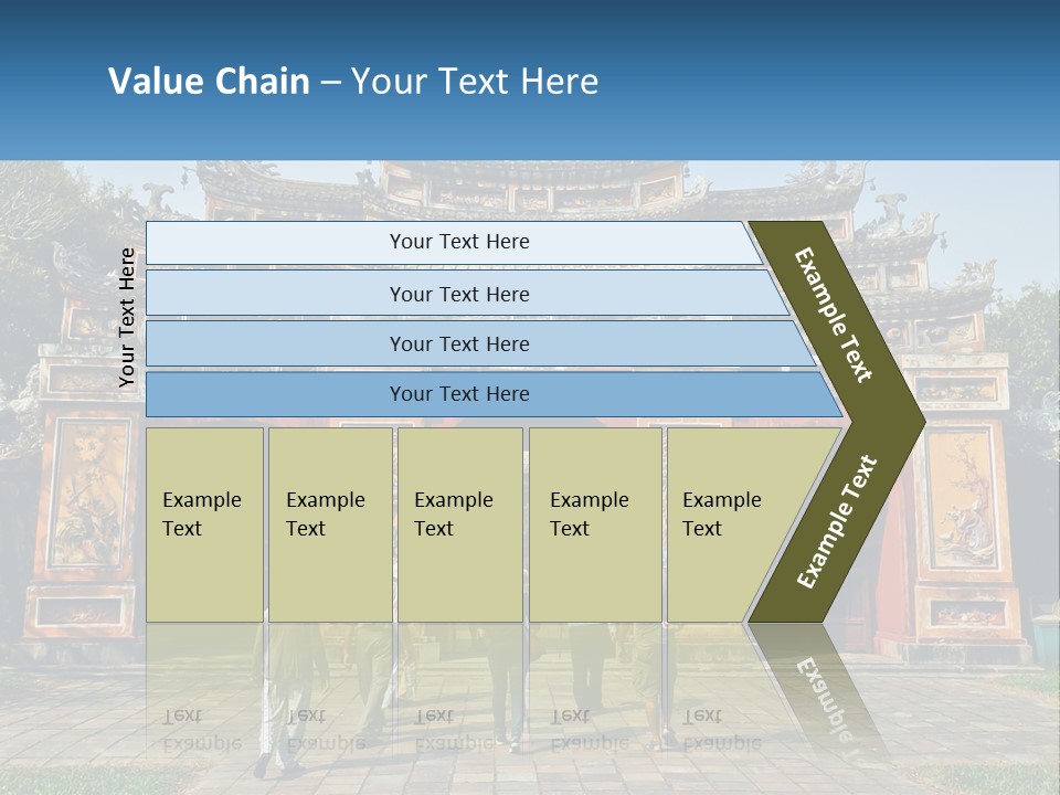 A Group Of People Walking In Front Of A Gate PowerPoint Template