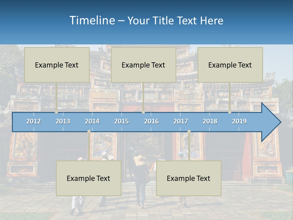 A Group Of People Walking In Front Of A Gate PowerPoint Template