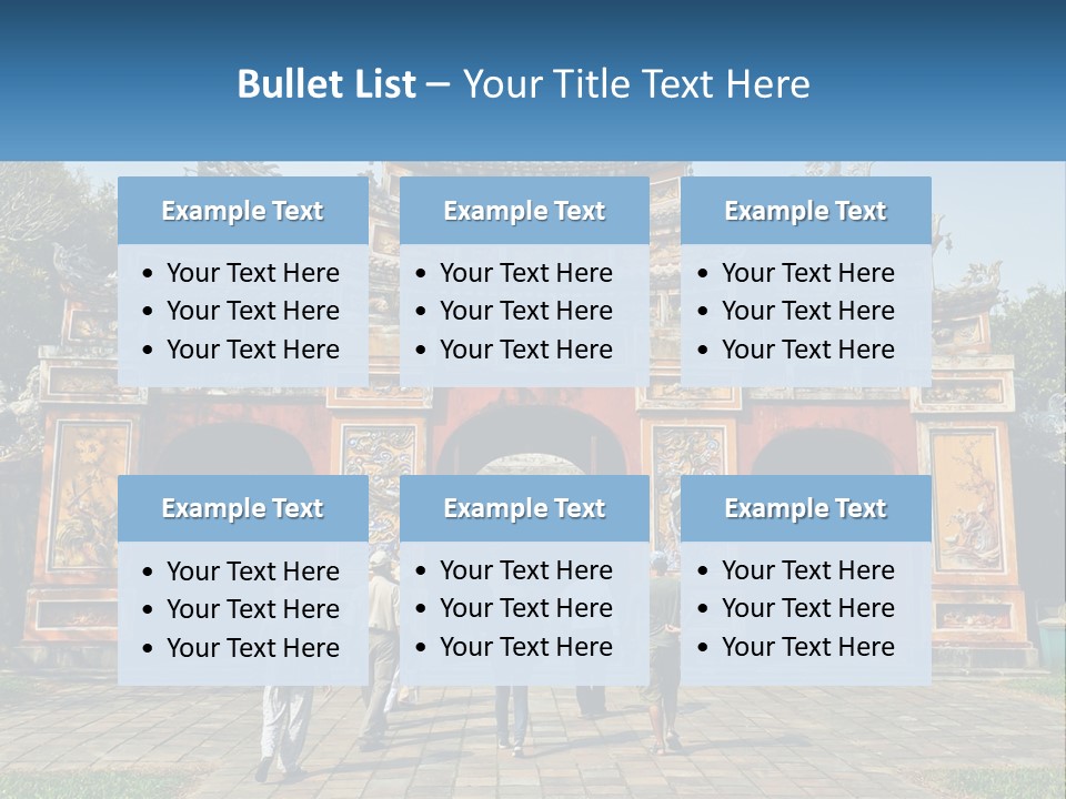 A Group Of People Walking In Front Of A Gate PowerPoint Template