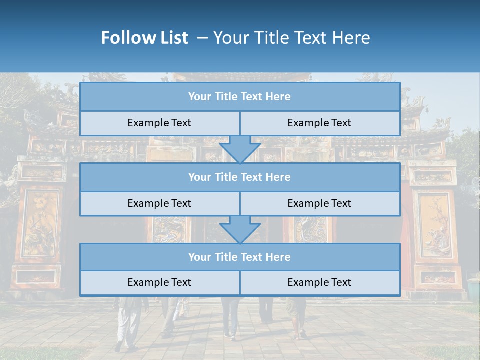 A Group Of People Walking In Front Of A Gate PowerPoint Template