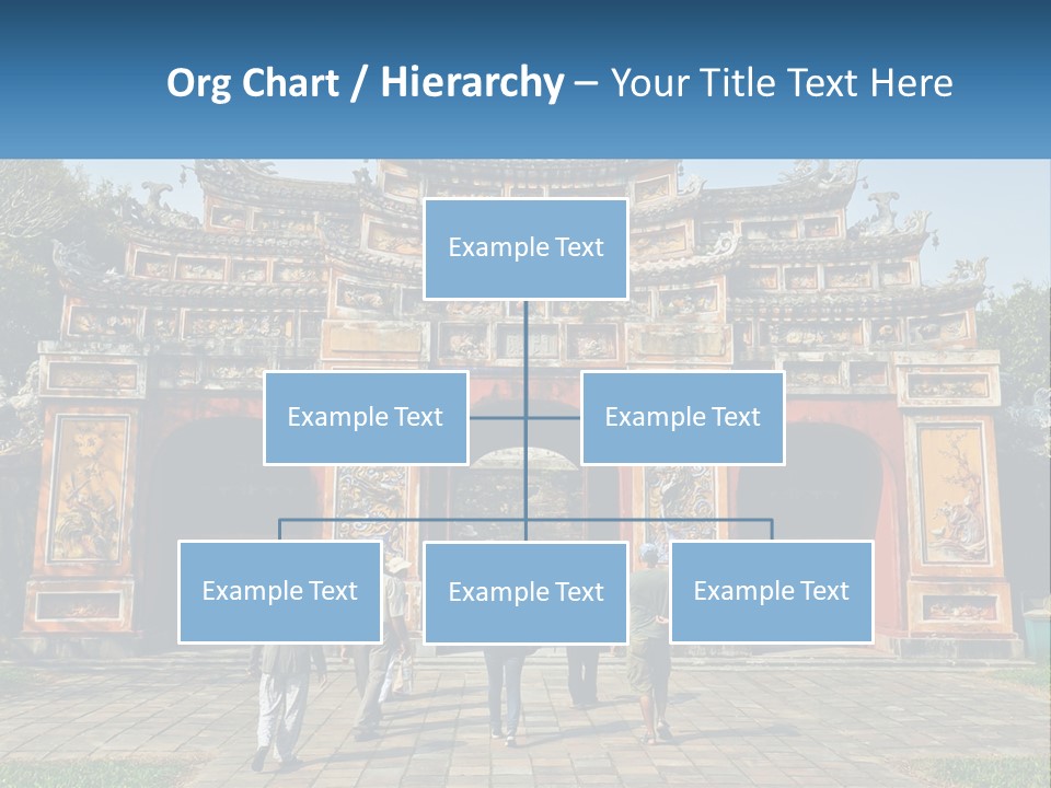 A Group Of People Walking In Front Of A Gate PowerPoint Template