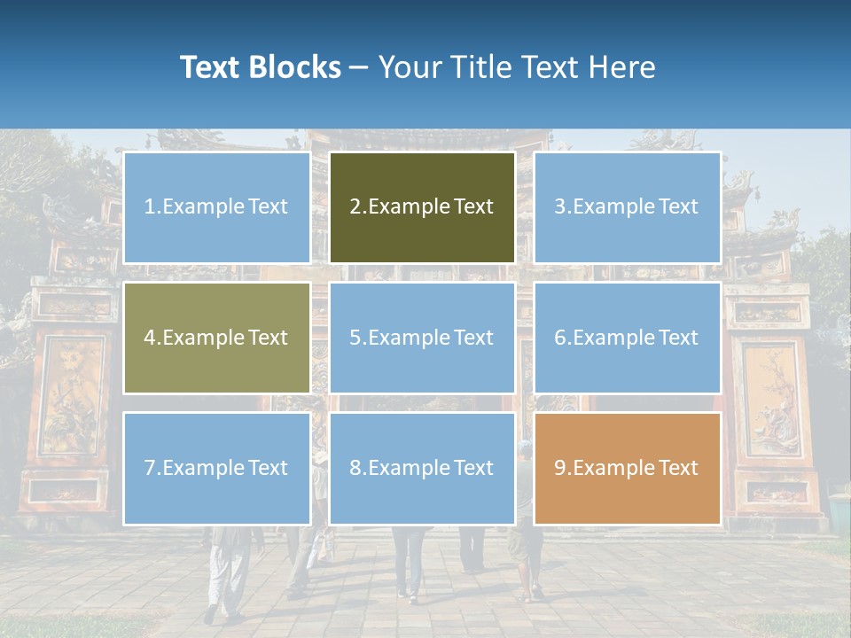 A Group Of People Walking In Front Of A Gate PowerPoint Template