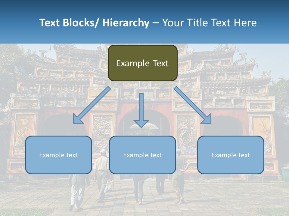 A Group Of People Walking In Front Of A Gate PowerPoint Template