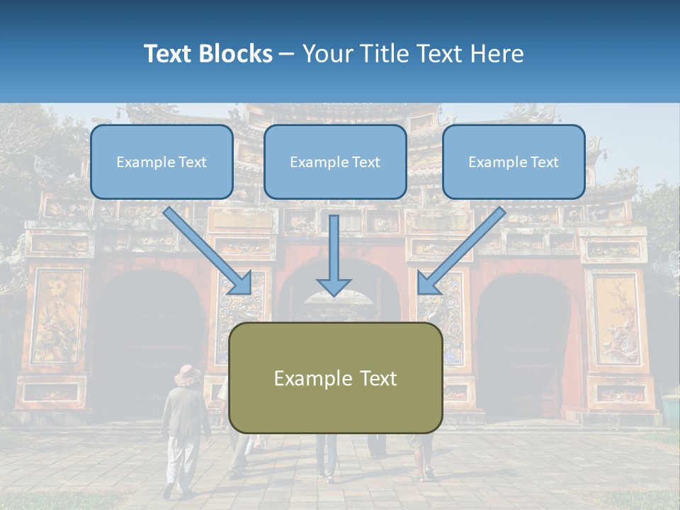 A Group Of People Walking In Front Of A Gate PowerPoint Template