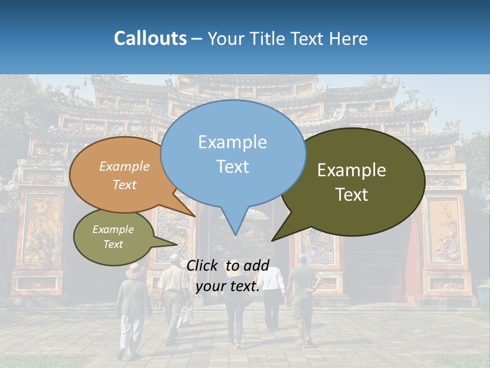 A Group Of People Walking In Front Of A Gate PowerPoint Template