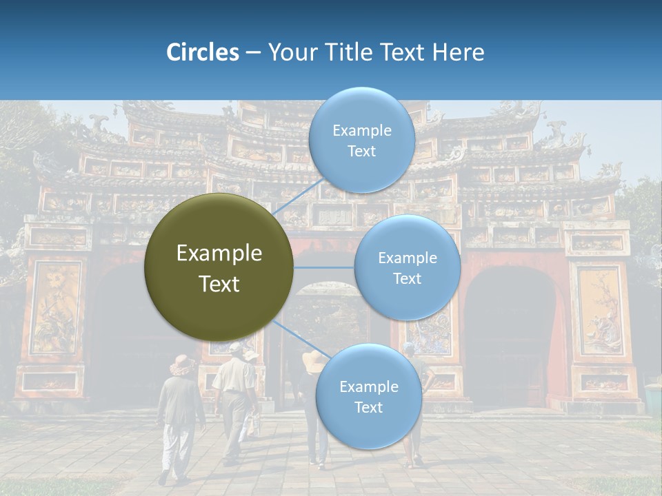 A Group Of People Walking In Front Of A Gate PowerPoint Template