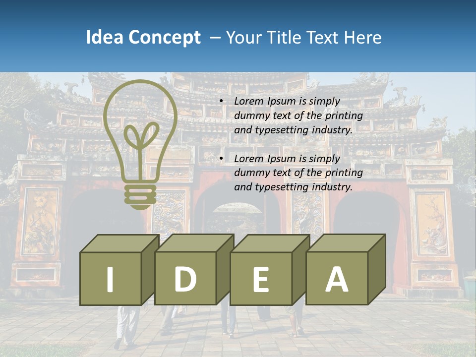 A Group Of People Walking In Front Of A Gate PowerPoint Template