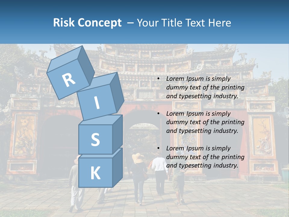 A Group Of People Walking In Front Of A Gate PowerPoint Template