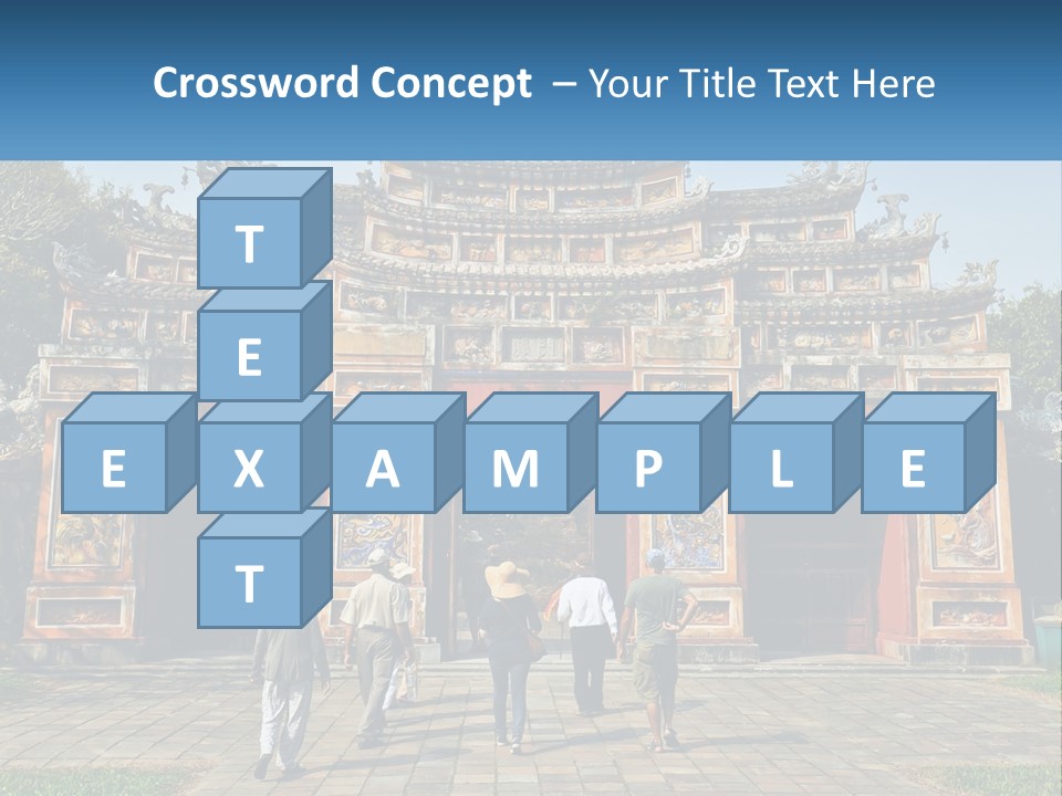 A Group Of People Walking In Front Of A Gate PowerPoint Template