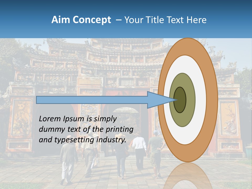 A Group Of People Walking In Front Of A Gate PowerPoint Template